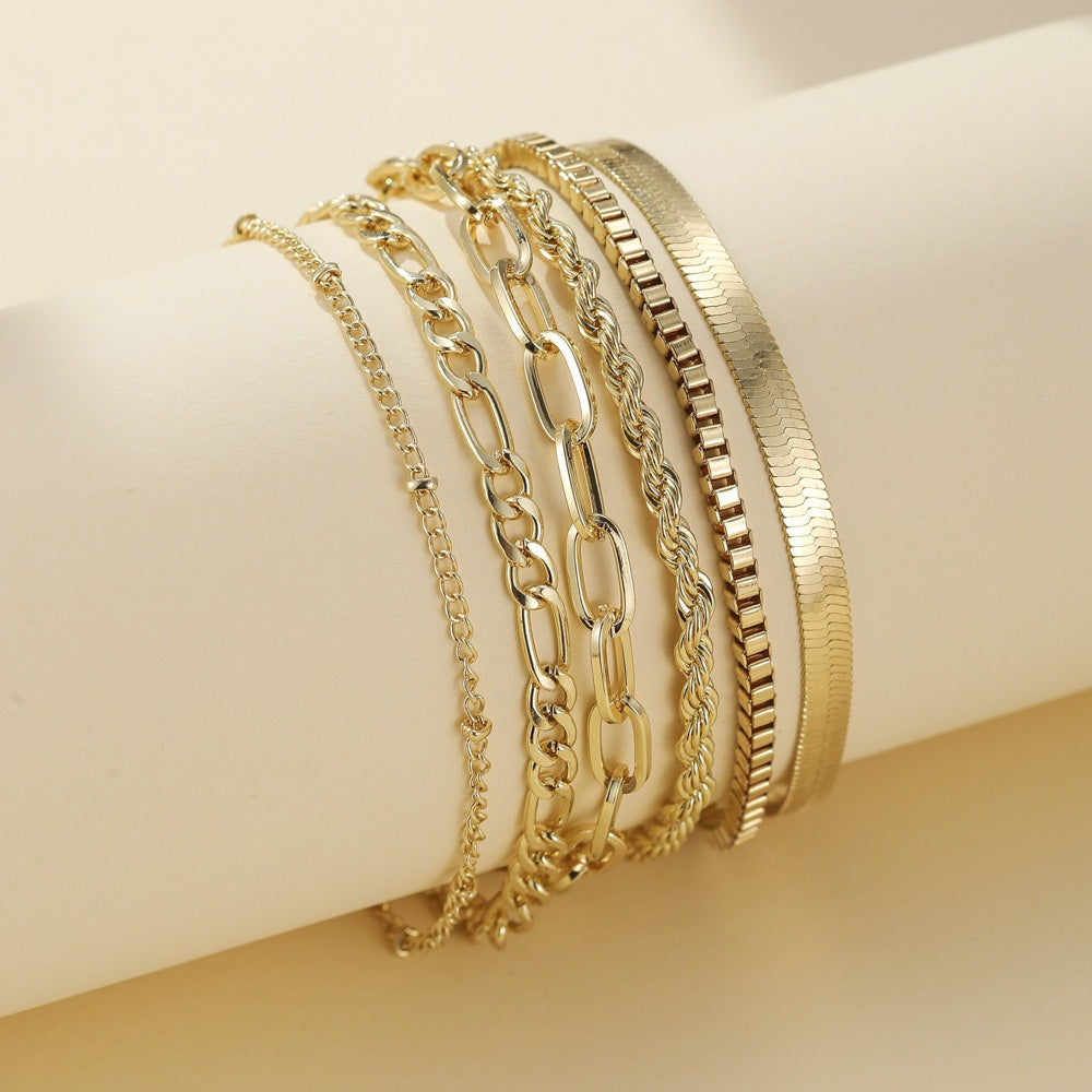 Simple Stainless Steel Exquisite Bead Necklace Bracelet