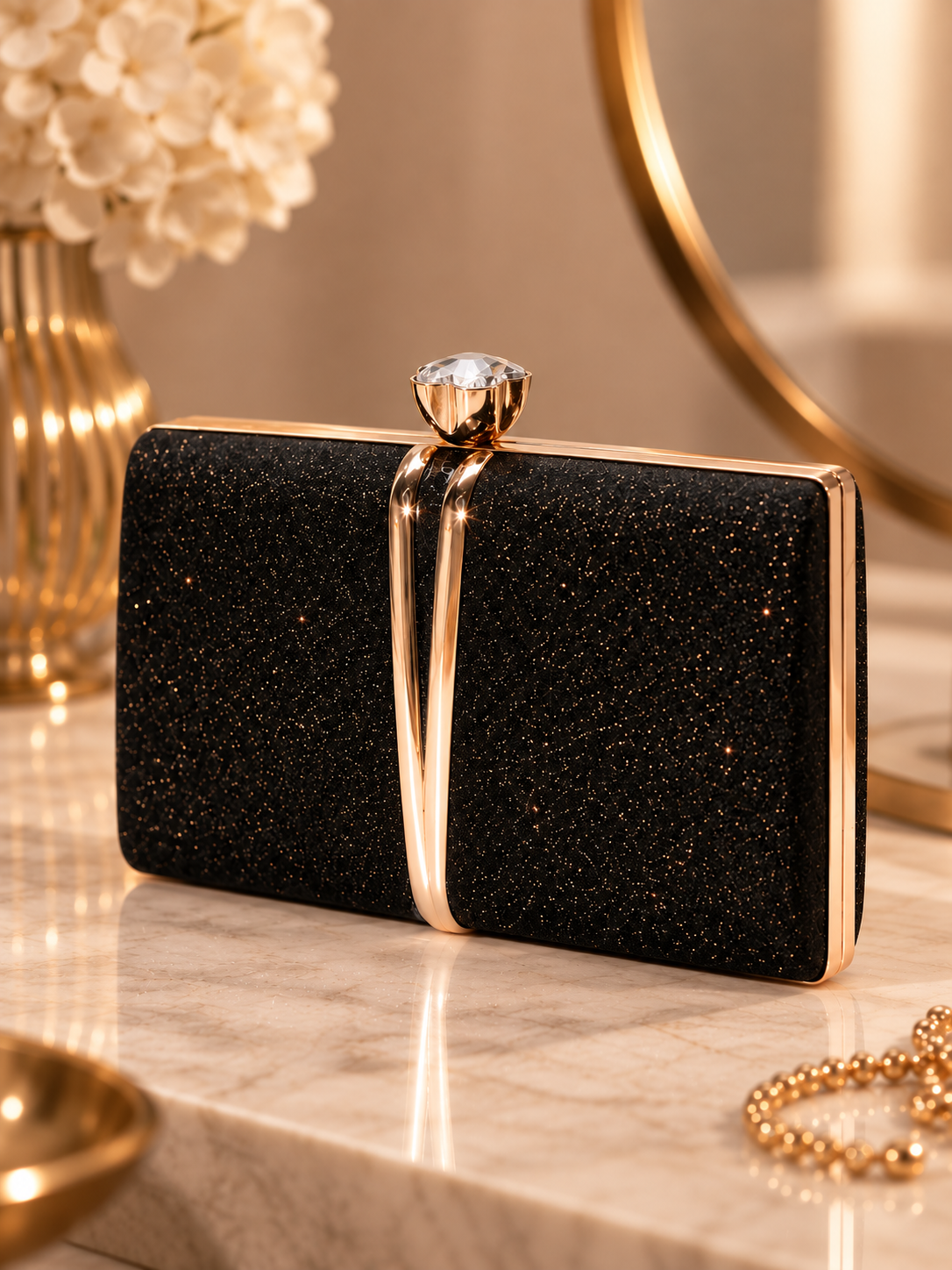 Alessia Crystal Frame Clutch