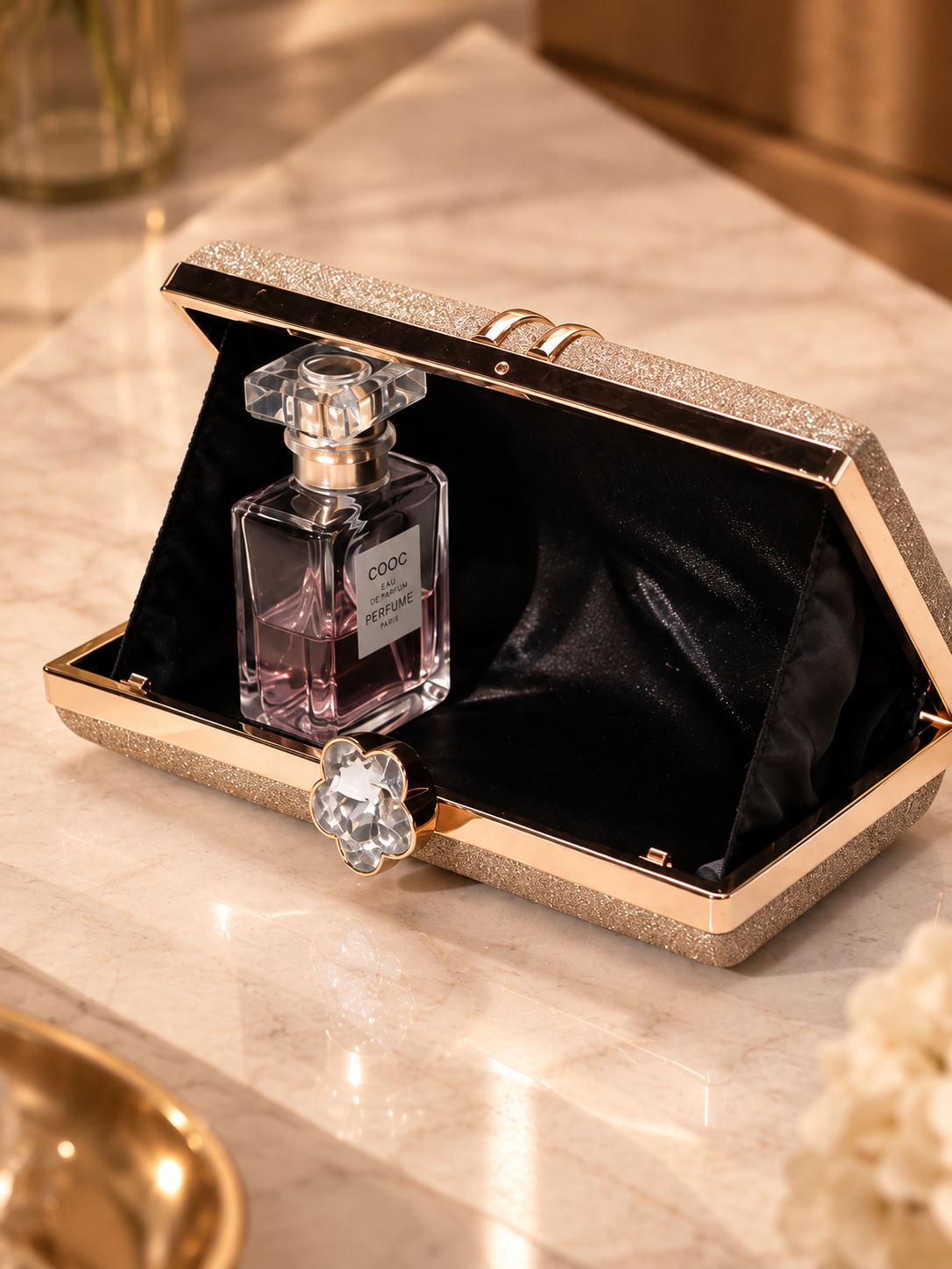 Alessia Crystal Frame Clutch