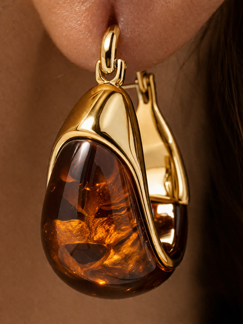 Amber Drop Earrings