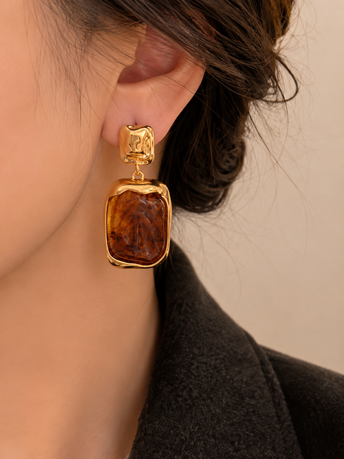 Amber Mosaic Earrings