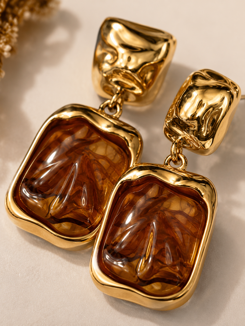 Amber Mosaic Earrings