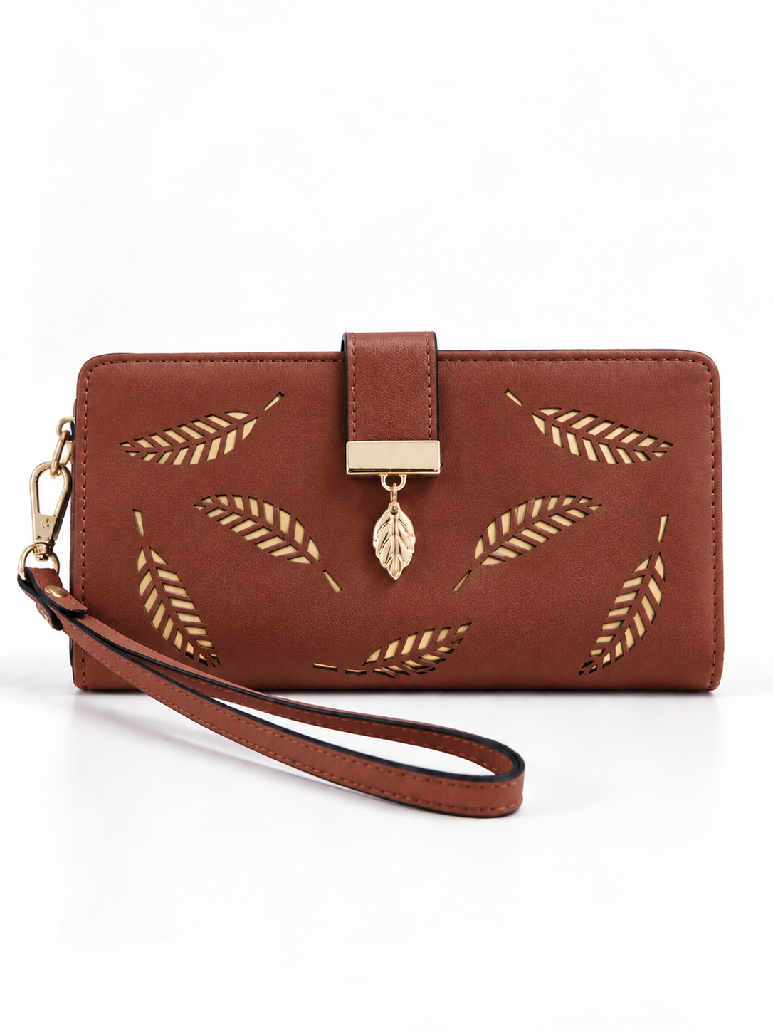 Aurelia Leaf Embossed Long Wallet