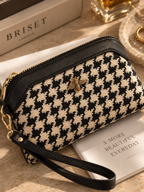 Aveline Houndstooth Wristlet Handbag