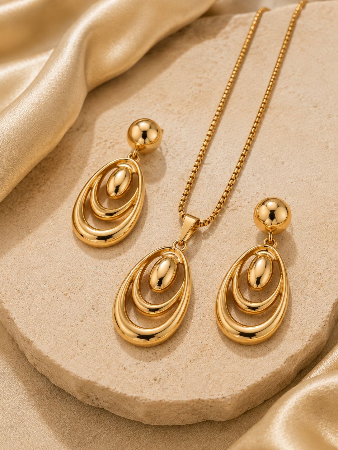 Celestine Water Drop Jewellery Set