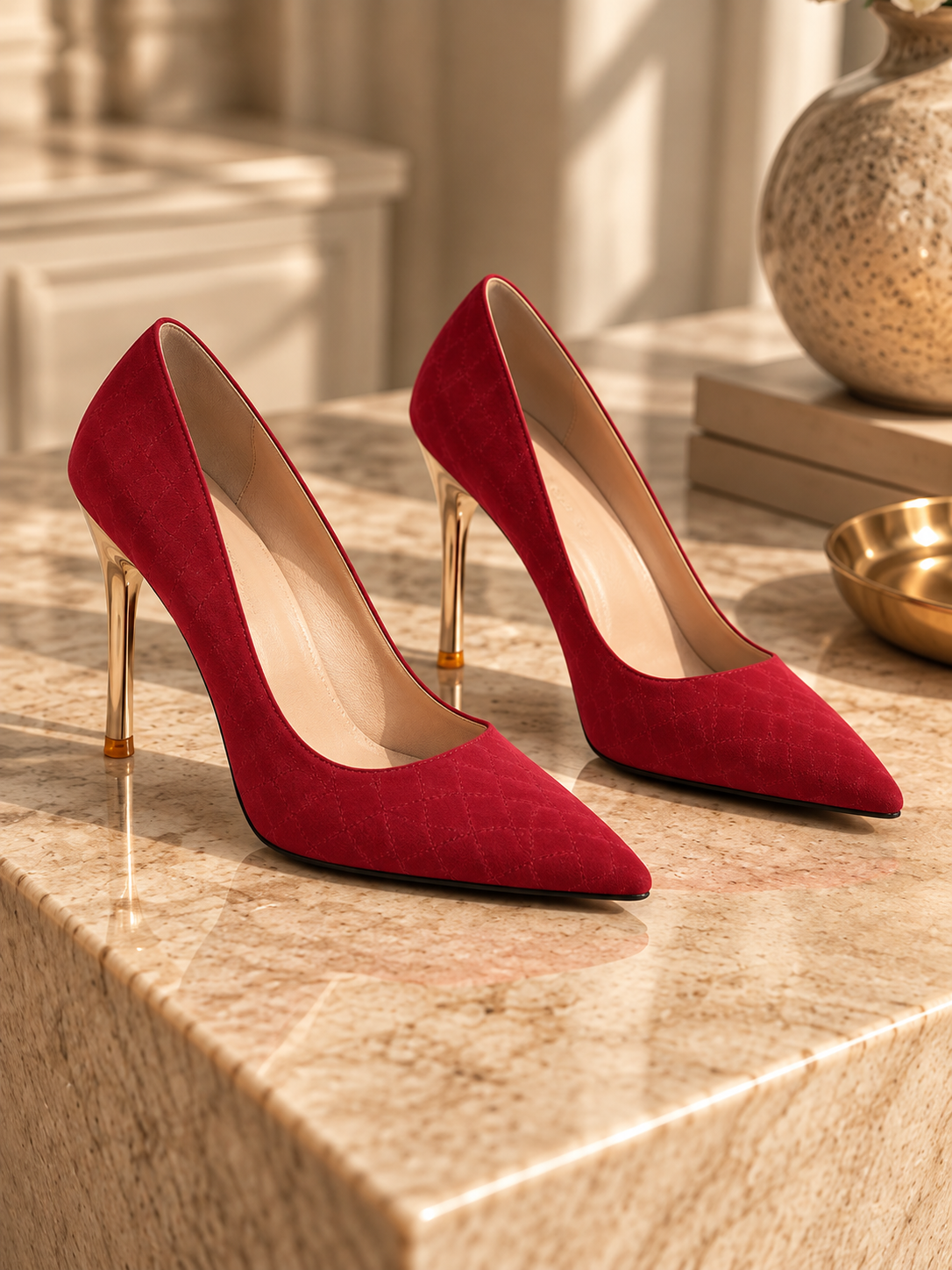 Clara Quilted Pointed Heels