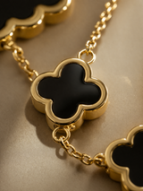 Clover Bracelet | Black & Gold Five Leaf Charm for Women UK