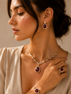 Crimson Teardrop Jewelry Set
