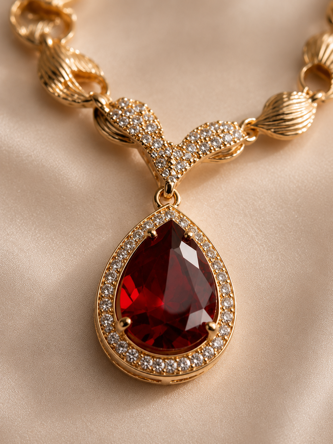 Crimson Teardrop Jewelry Set