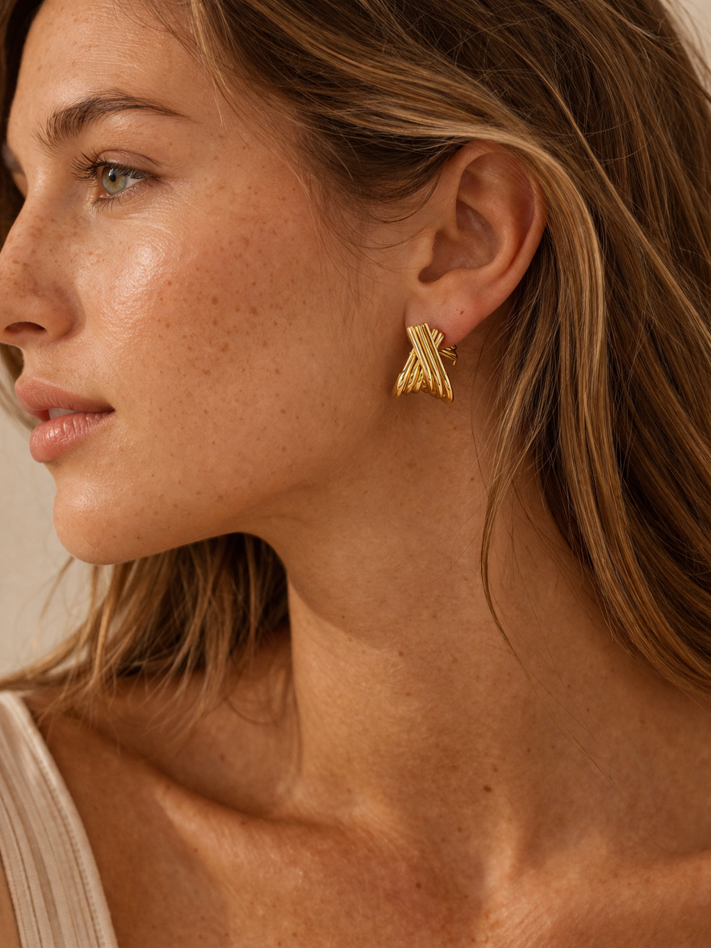 Cross Wrap Stud Earrings – Briset London