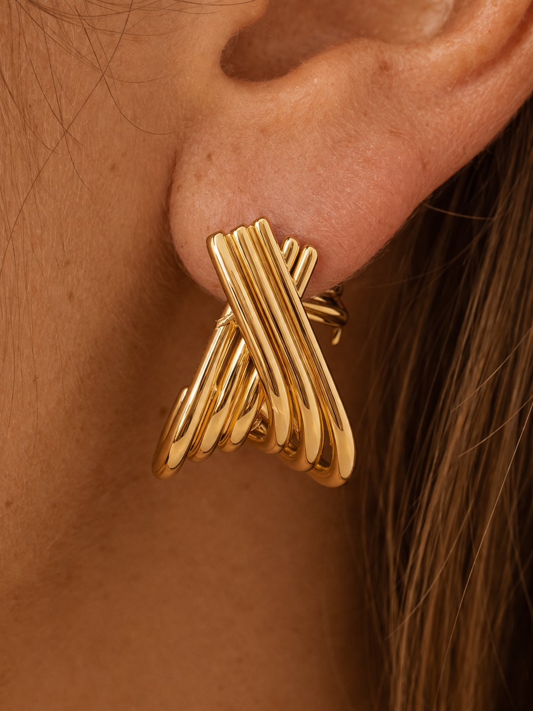 Cross Wrap Stud Earrings – Briset London