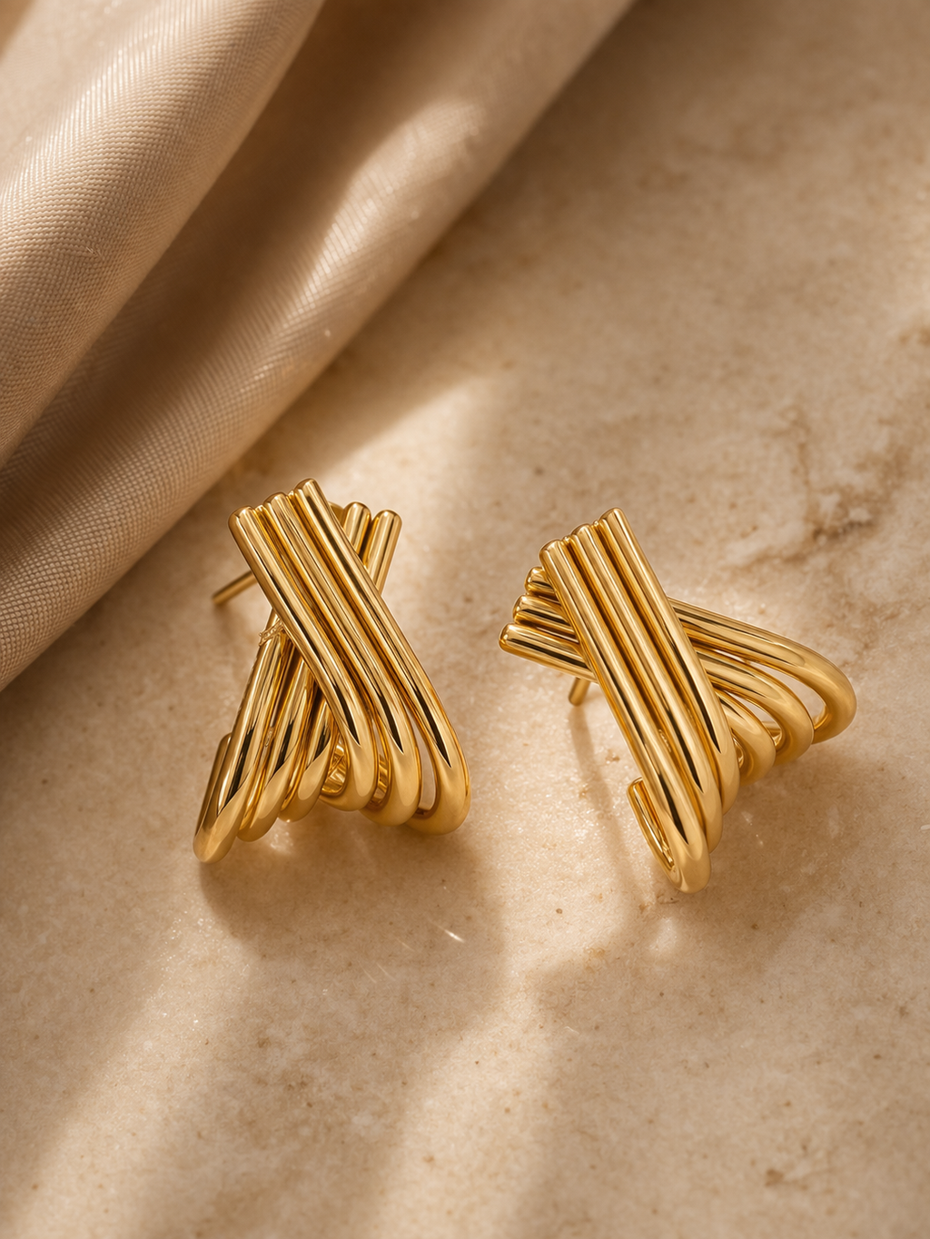 Cross Wrap Stud Earrings – Briset London