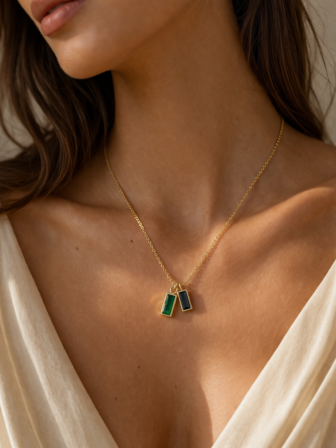 Dual Gem Pendant Necklace – Briset London