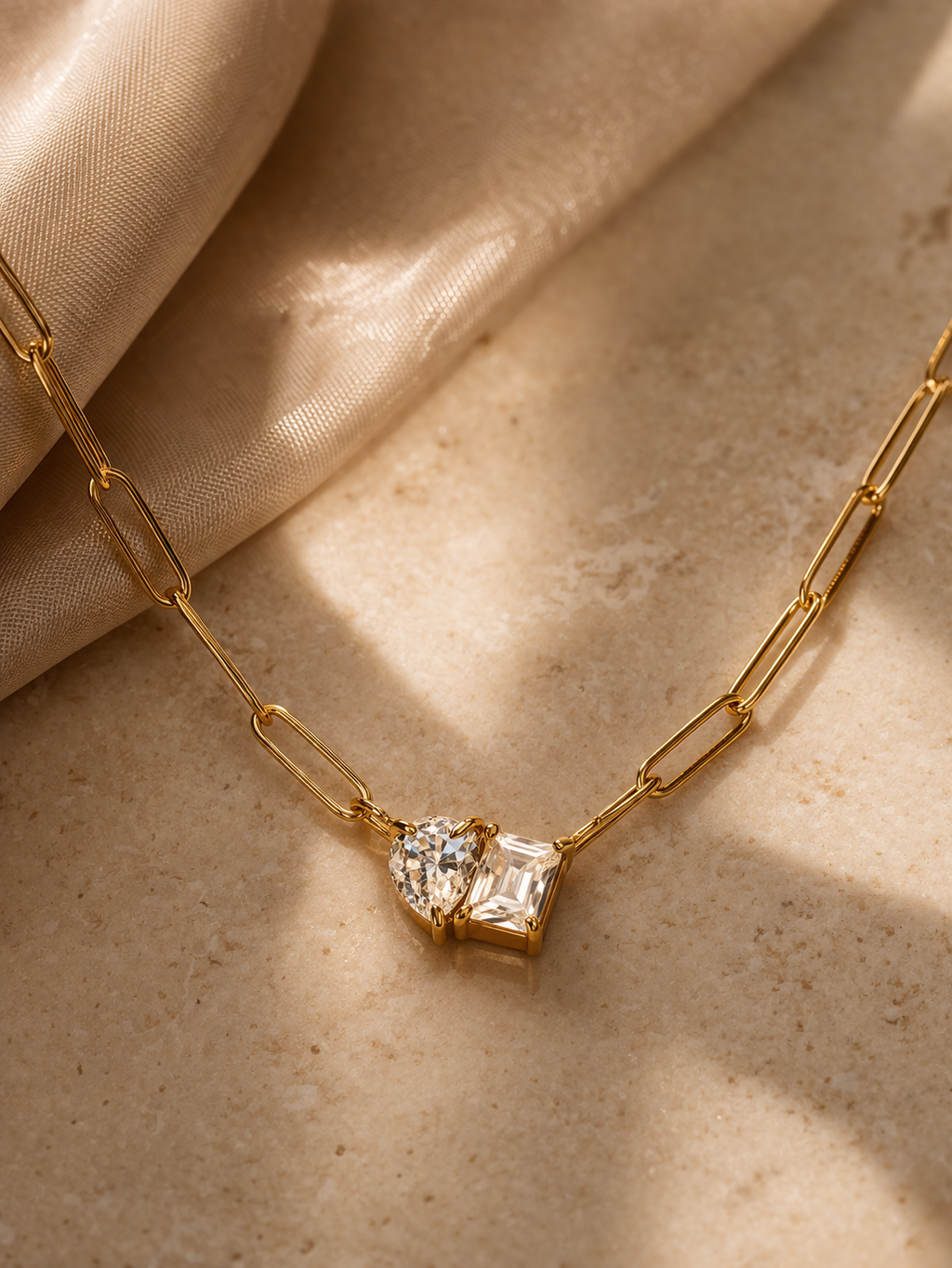 Duo Crystal Link Necklace – Briset London