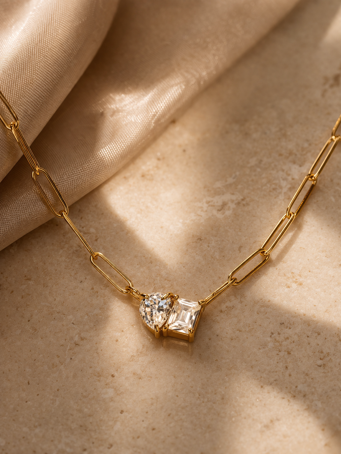 Duo Crystal Link Necklace – Briset London