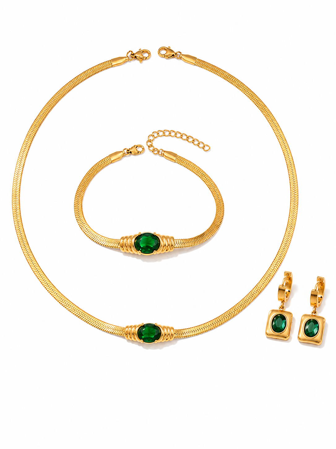 Élan Emerald Green Jewellery Set