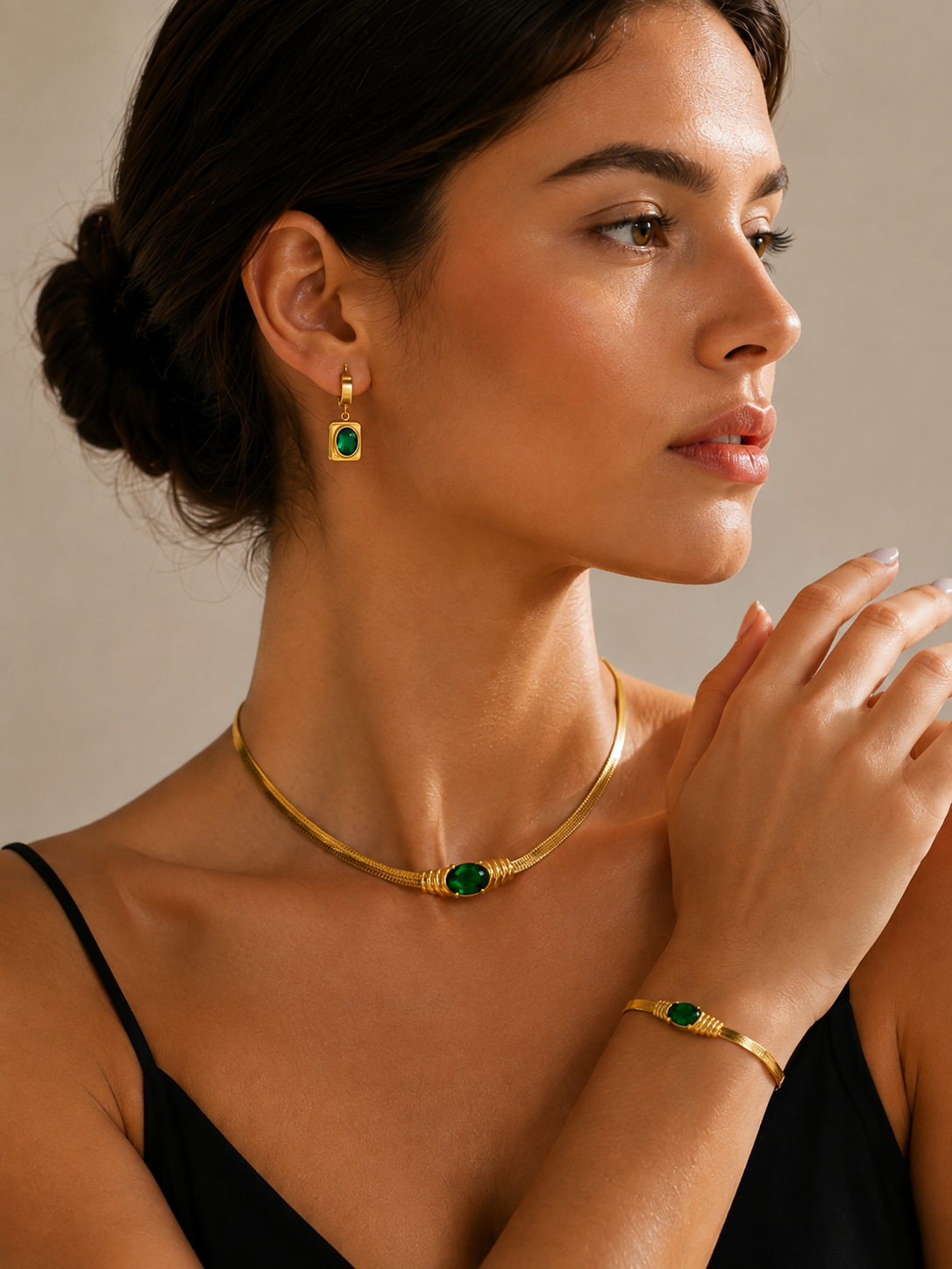 Élan Emerald Green Jewellery Set
