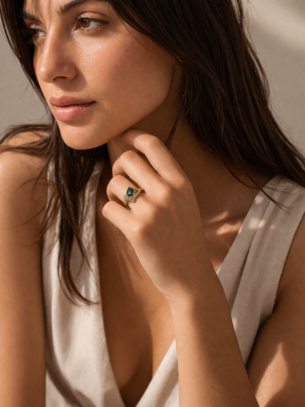 Emerald Drop Ring – Briset London