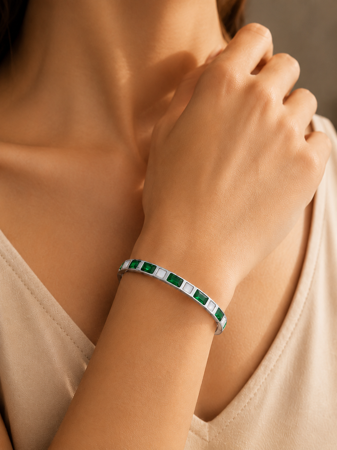 Emerald Mosaic Bangle