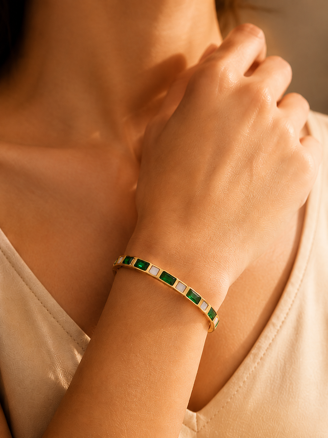 Emerald Mosaic Bangle