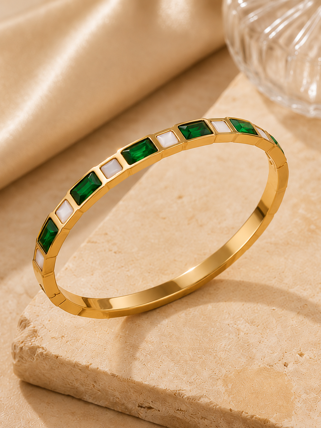 Emerald Mosaic Bangle
