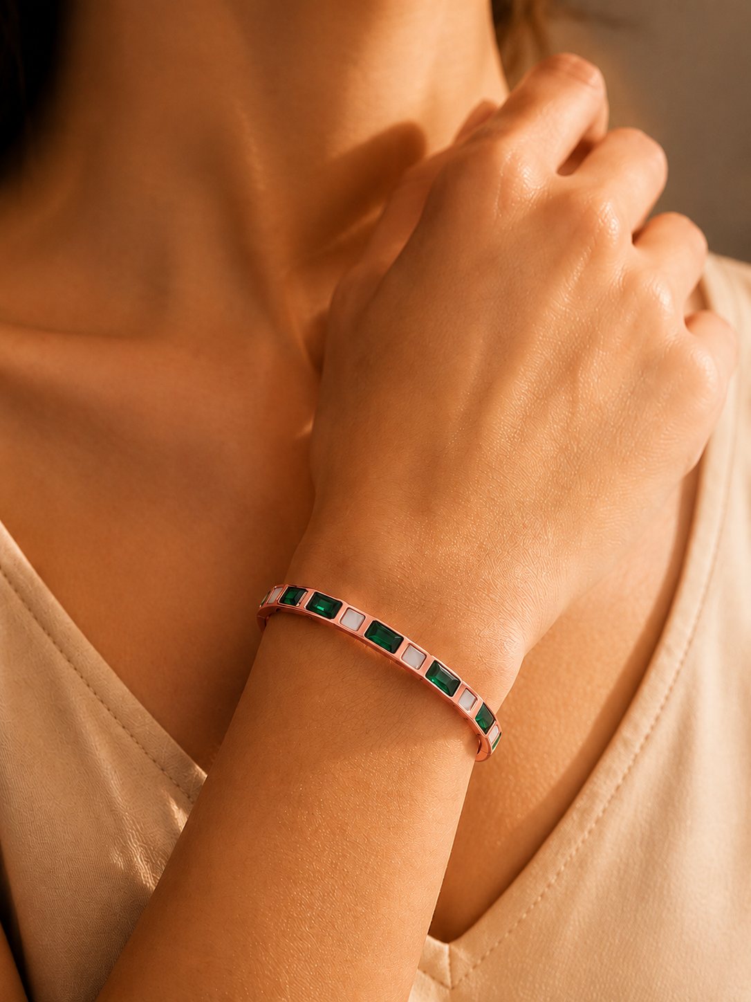 Emerald Mosaic Bangle