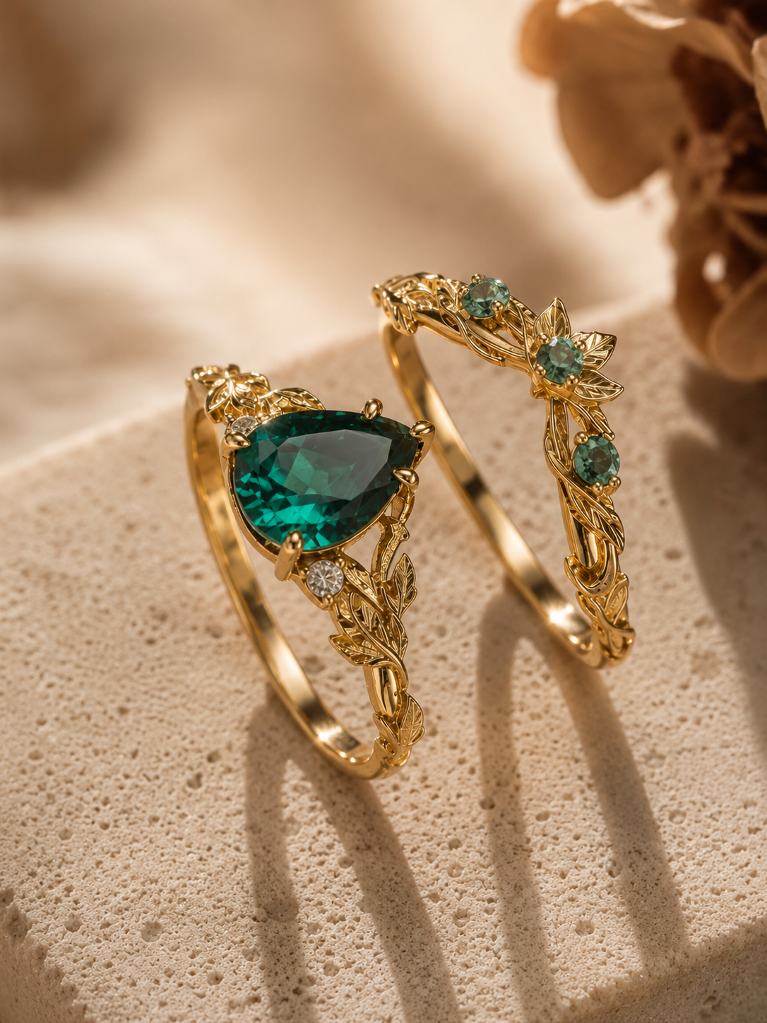 Emerald Drop Ring