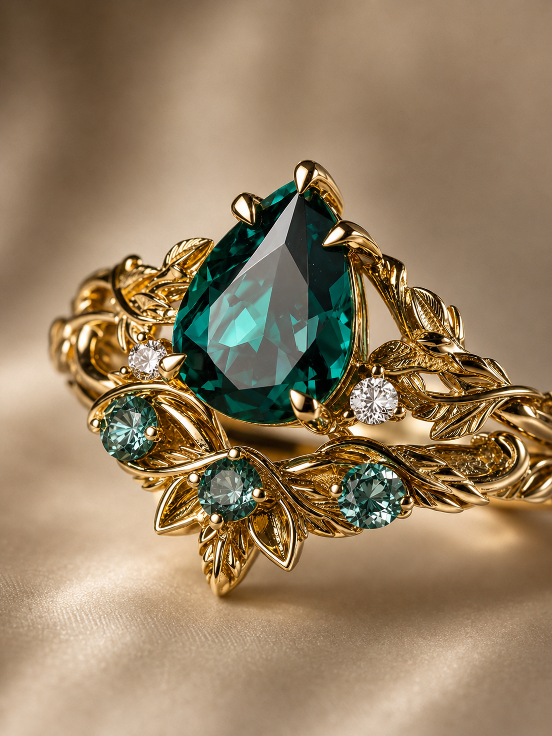 Emerald Drop Ring