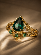 Emerald Drop Ring