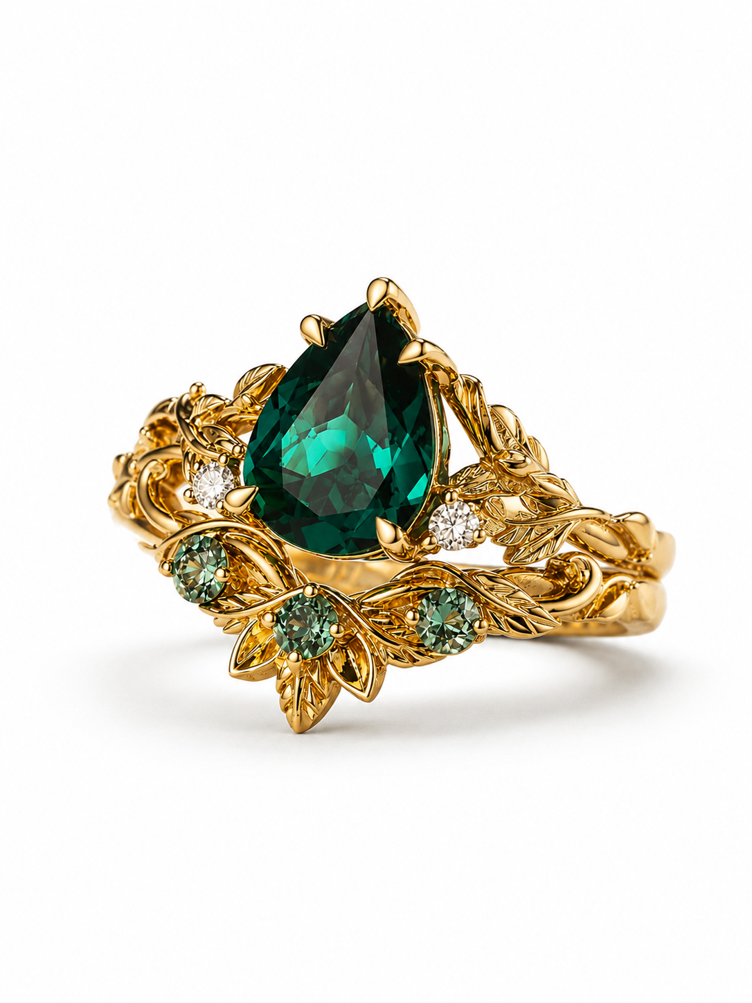 Emerald Drop Ring