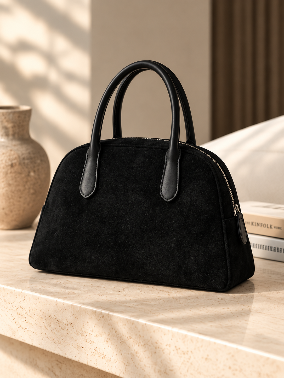 Isabella Suede Shoulder Handbag