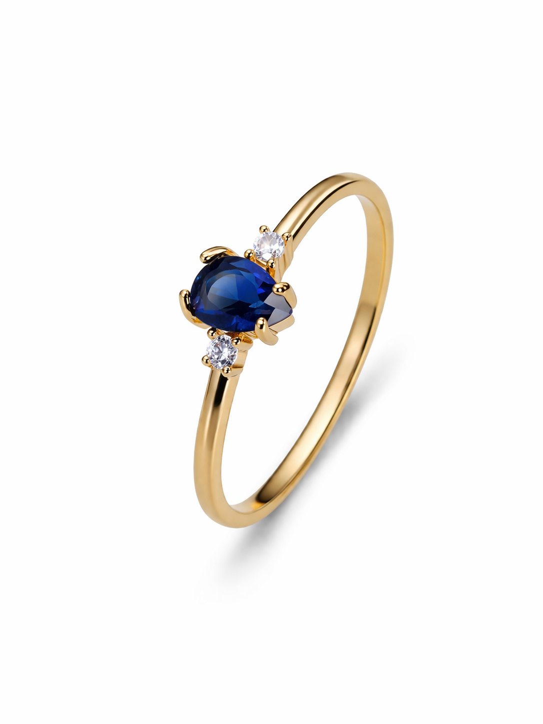 Sapphire Ring for Women | Minimalist Gold Drop Ring UK
