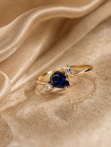 Sapphire Ring for Women | Minimalist Gold Drop Ring UK