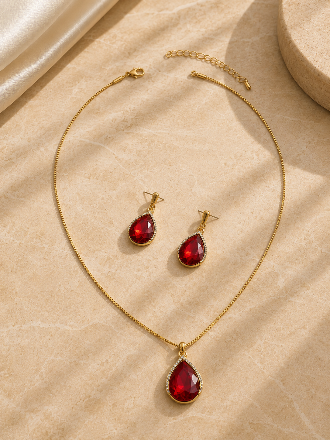 Scarlet Teardrop Jewellery Set