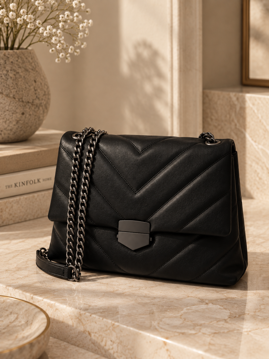 Serena Quilted Chain Shoulder Bag