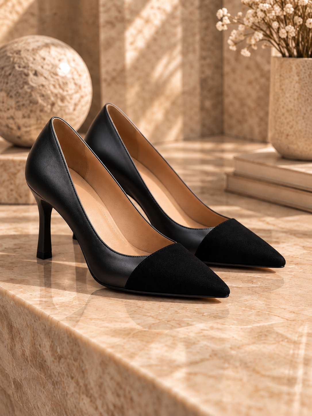 Sienna Two-Tone Pointed Heels