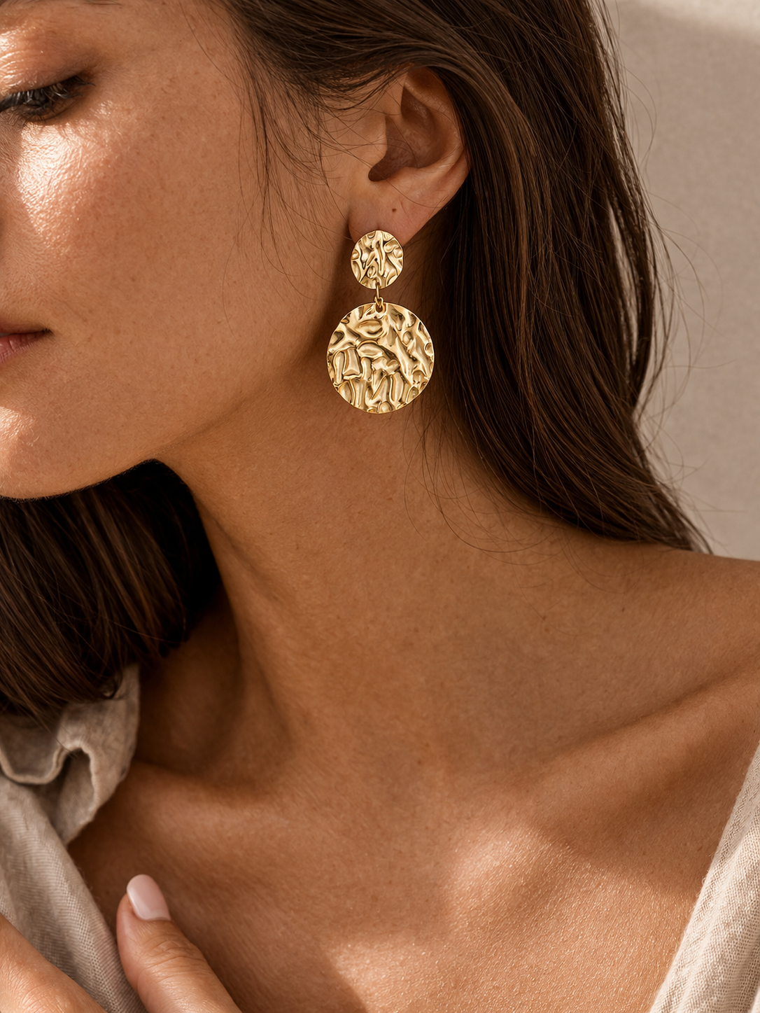 Textured Disc Earrings – Briset London