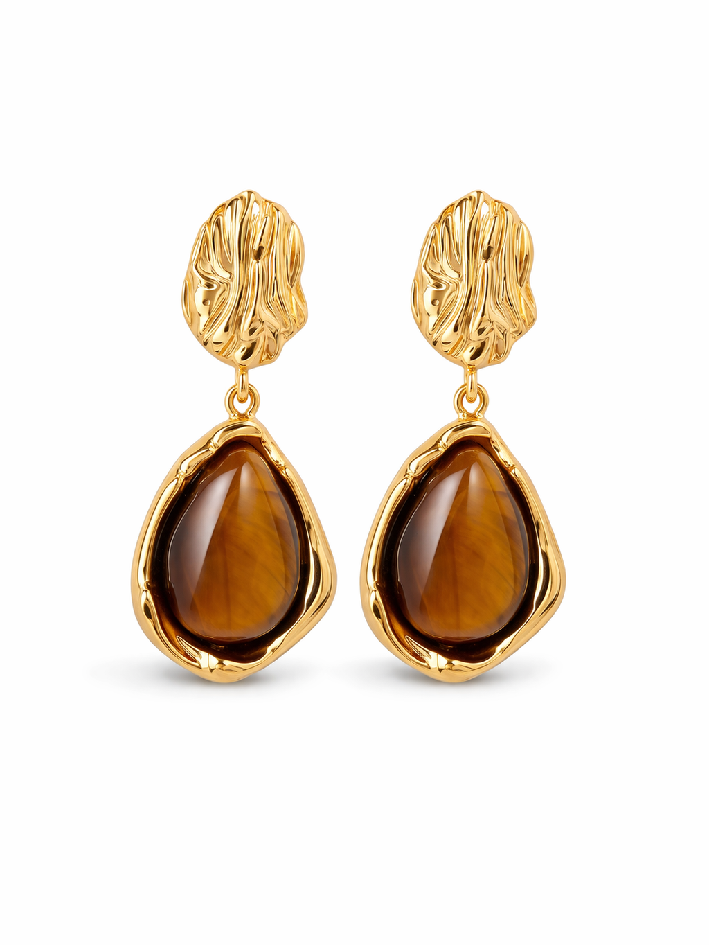 Tiger’s Eye Drop Earrings – Briset London