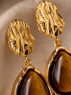 Tiger’s Eye Drop Earrings – Briset London