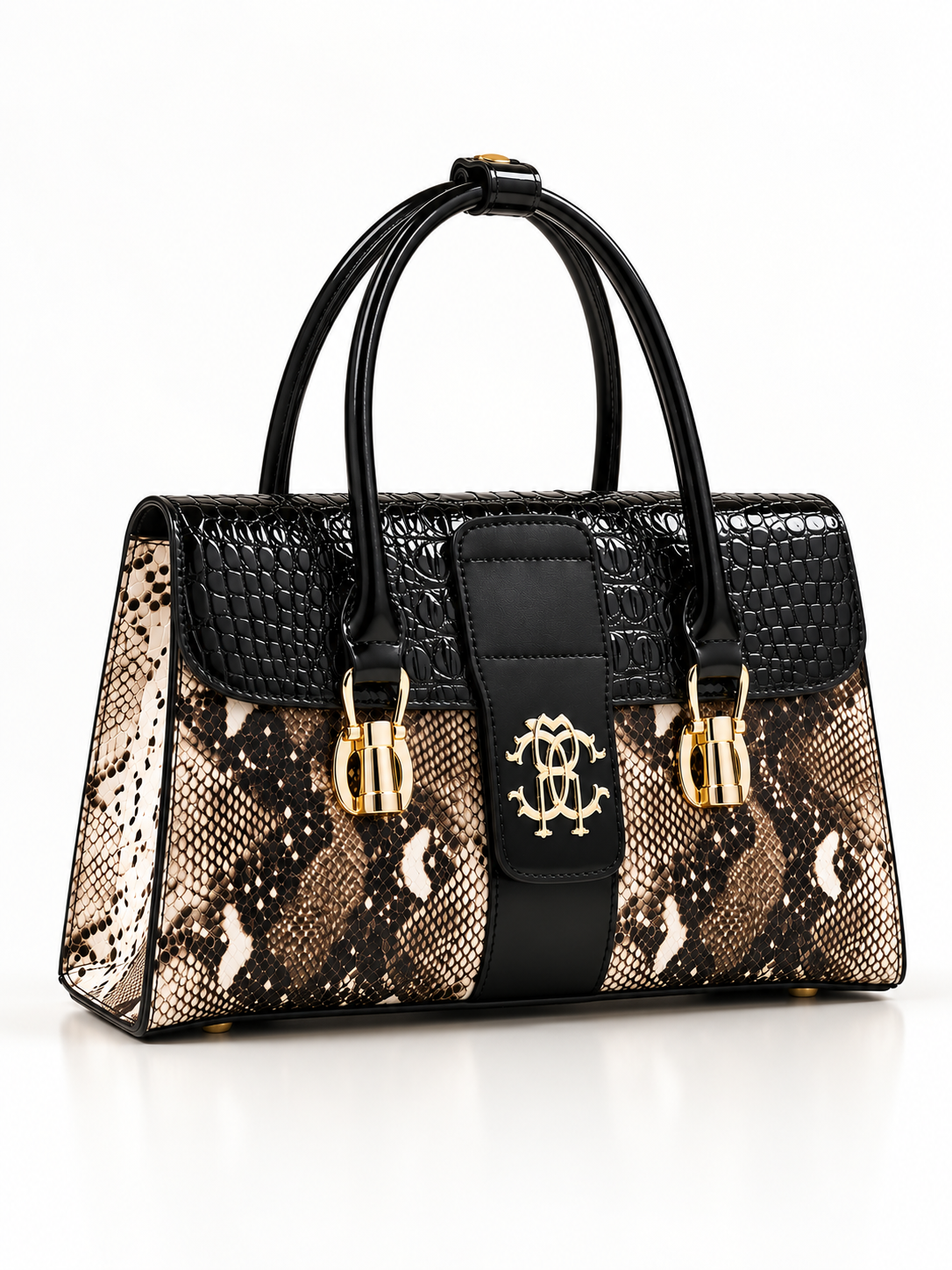 Valentina Embossed Leather Handbag